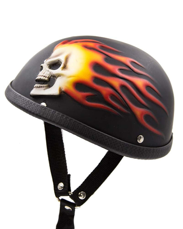 Colour Two Skulls Skull Cap Motorcycle Helmet