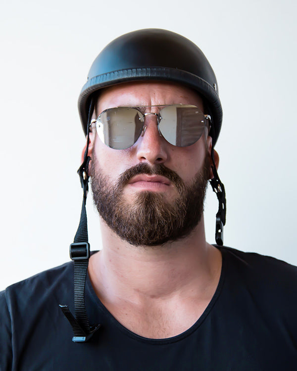 Matte Black Skull Cap Motorcycle Helmet