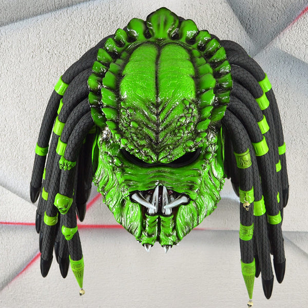 Custom Green Predator Motorcycle Helmet - DOT Approved