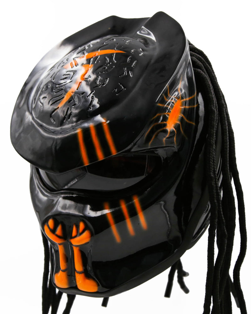 Orange - Chaos Predator Motorcycle Helmet - DOT Approved