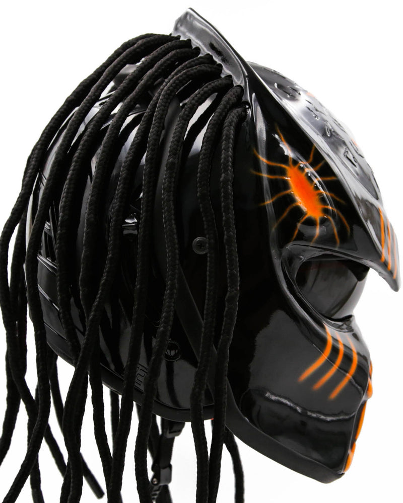Orange - Chaos Predator Motorcycle Helmet - DOT Approved