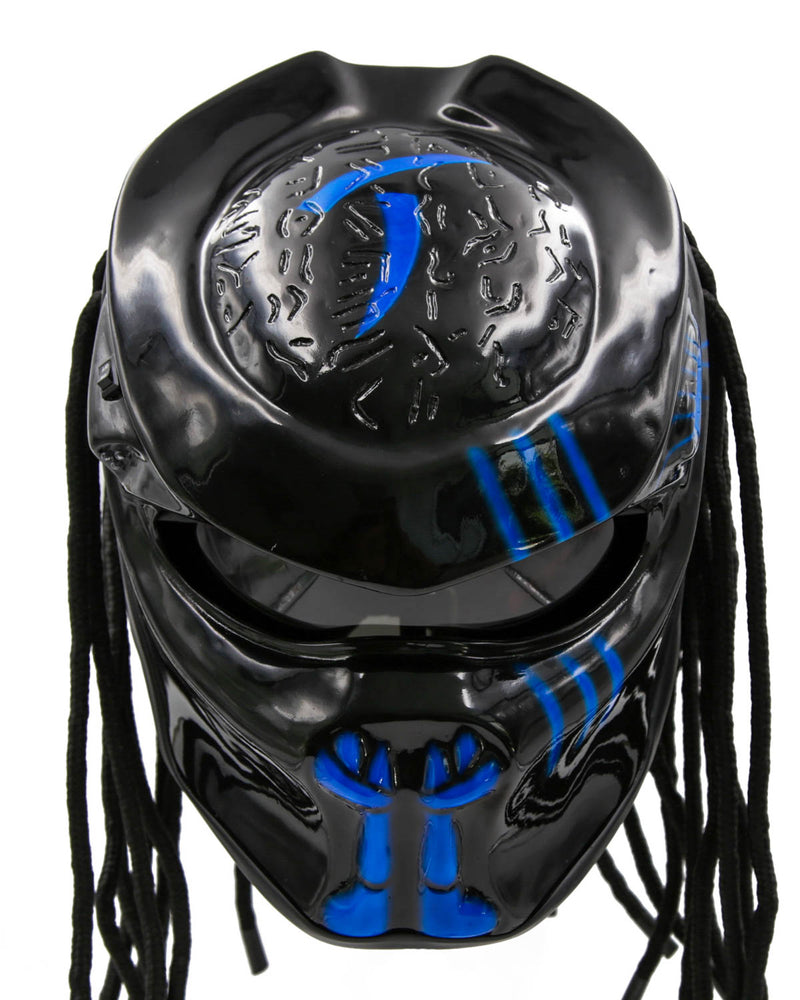 Blue - Chaos Predator Motorcycle Helmet - DOT Approved