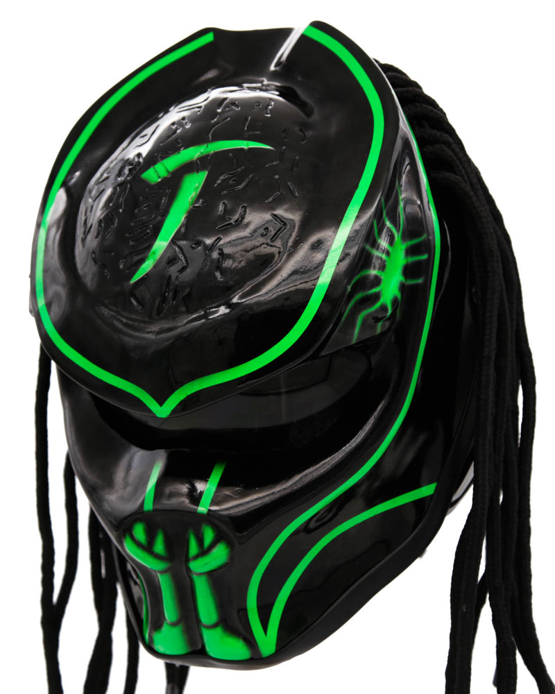Alien Green - Abyss Predator Motorcycle Helmet - DOT Approved