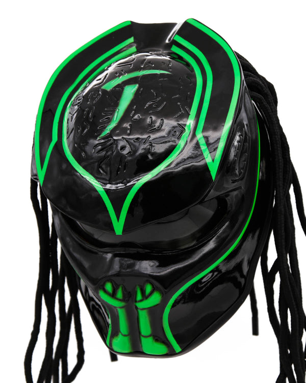Alien Green - Xeno Predator Motorcycle Helmet - DOT Approved