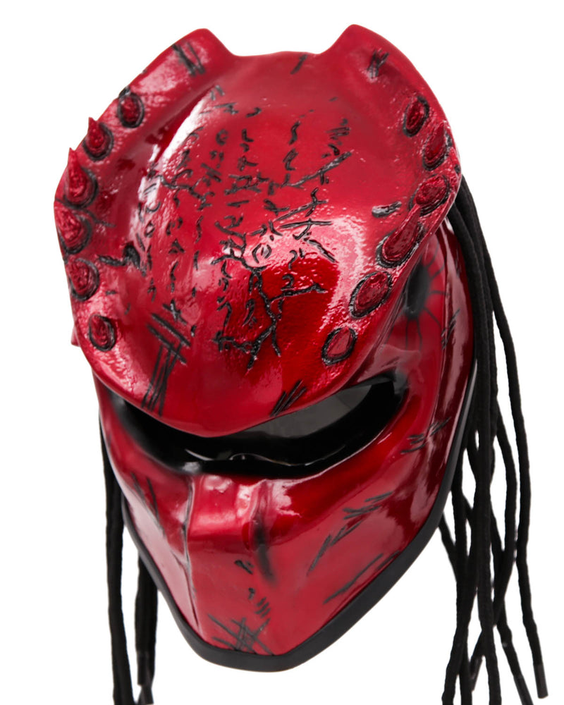 Blood Red - Spiked Predator Motorcycle Helmet - DOT Approved