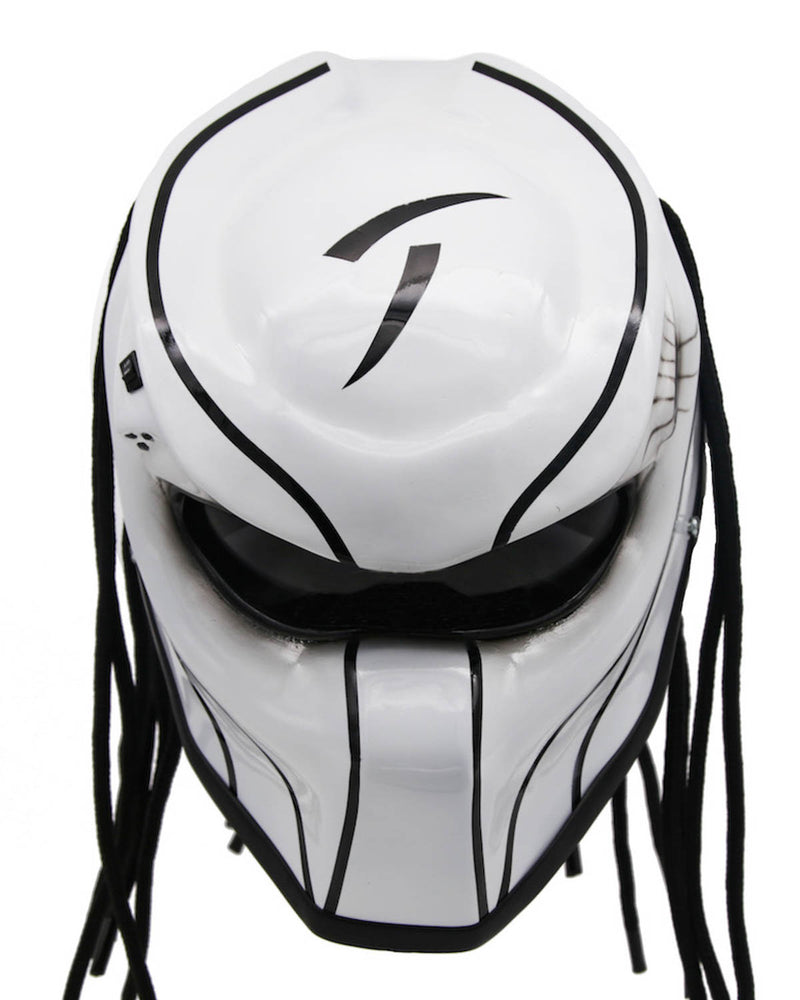 White & Black - Blade Predator Motorcycle Helmet - DOT Approved