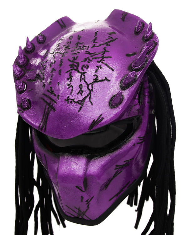 All Purple - Spiked Predator Motorcycle Helmet - DOT Approved