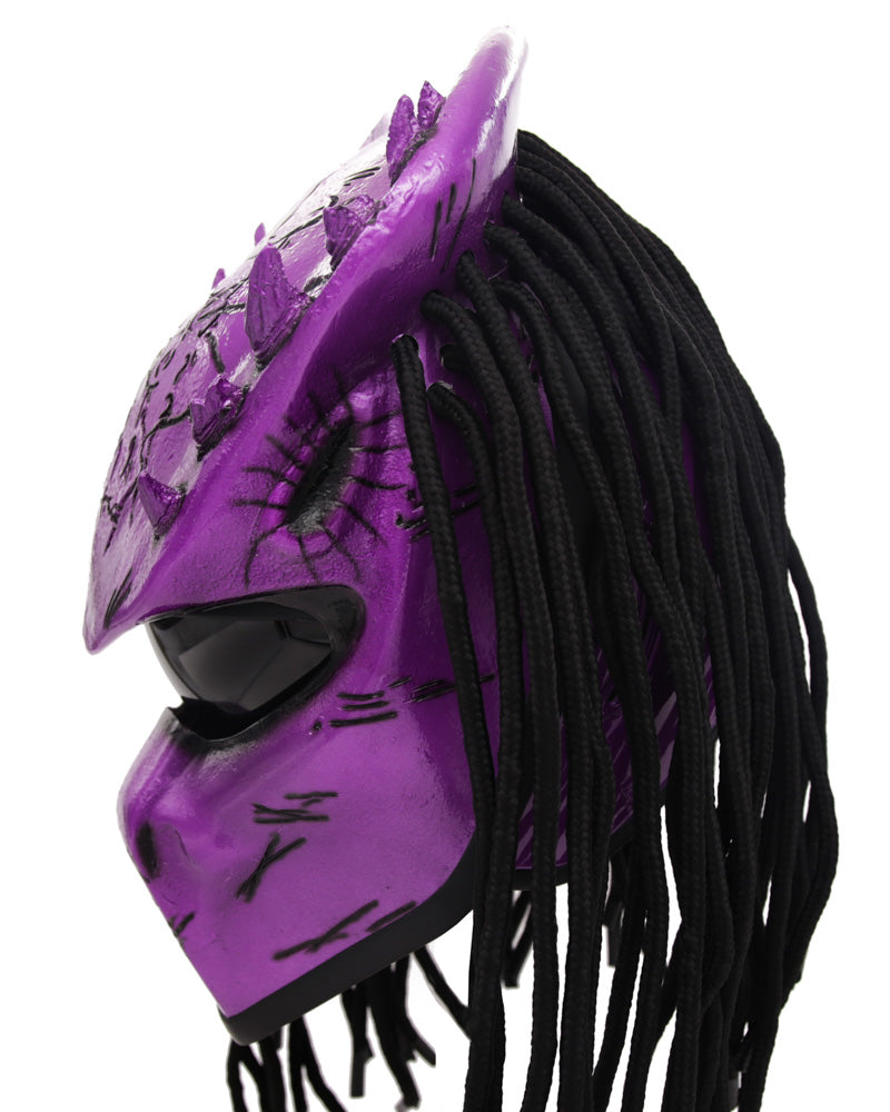 All Purple - Spiked Predator Motorcycle Helmet - DOT Approved