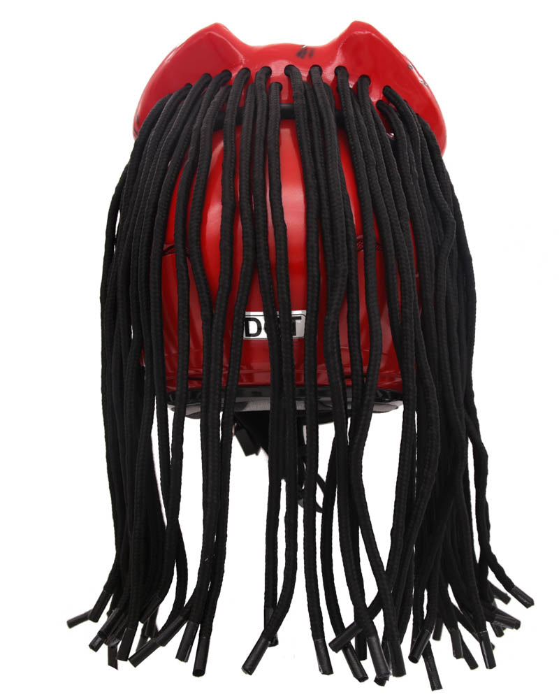  Predator Motorcycle Helmet – DOT Approved – Custom Made,  Fibreglass, Unisex for Powersports, Sports, and Outdoor - Red Spiked :  Automotive