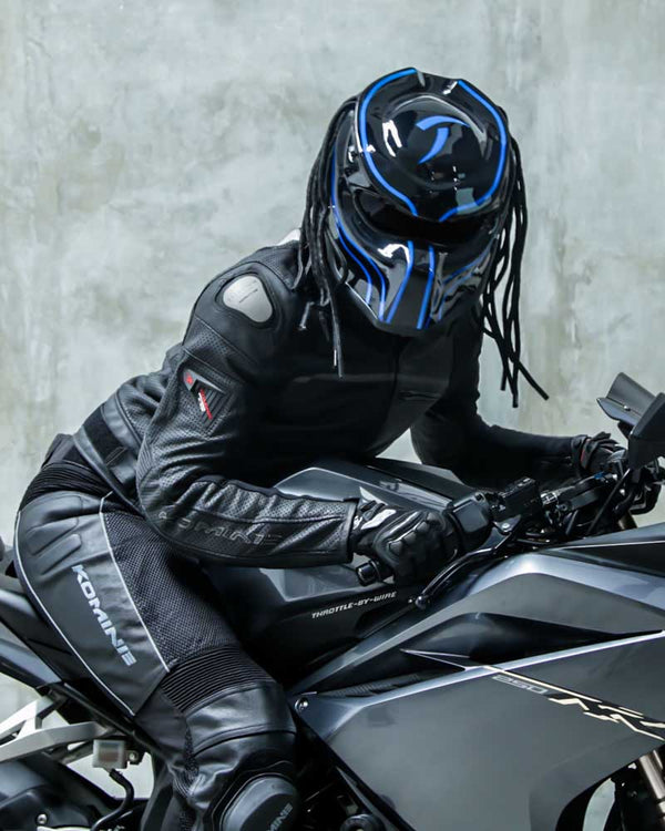 Blue - Blade Predator Motorcycle Helmet - DOT Approved