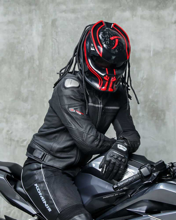 Red - Oblivion Predator Motorcycle Helmet - DOT Approved