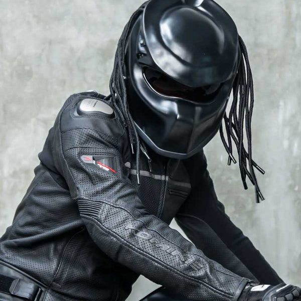 Matte Black Dark Predator Motorcycle Helmet DOT Approved Predator Collective Helmets